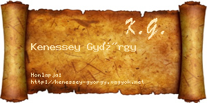 Kenessey György névjegykártya