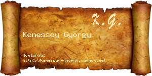 Kenessey György névjegykártya